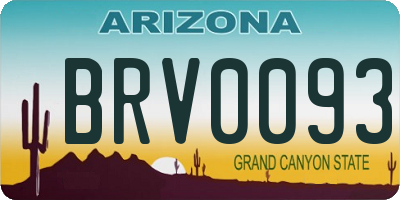 AZ license plate BRV0093
