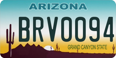 AZ license plate BRV0094