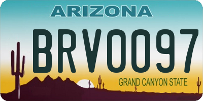AZ license plate BRV0097