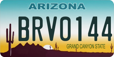 AZ license plate BRV0144