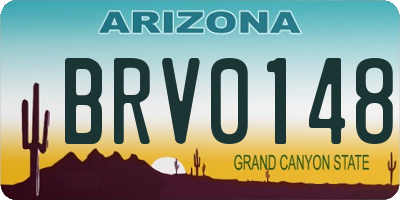 AZ license plate BRV0148
