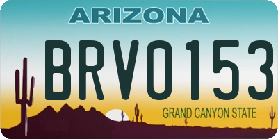 AZ license plate BRV0153