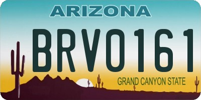 AZ license plate BRV0161