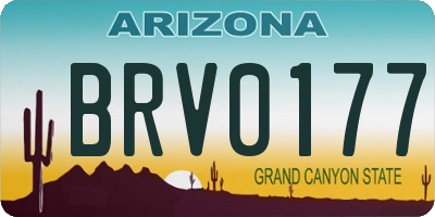 AZ license plate BRV0177
