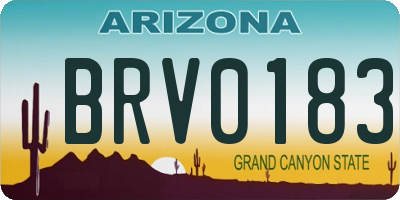 AZ license plate BRV0183