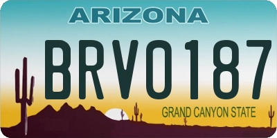 AZ license plate BRV0187