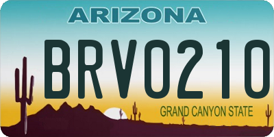 AZ license plate BRV0210