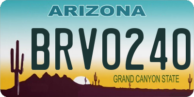 AZ license plate BRV0240