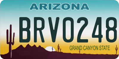 AZ license plate BRV0248