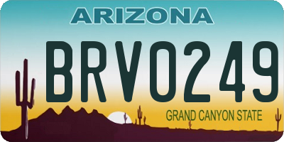 AZ license plate BRV0249