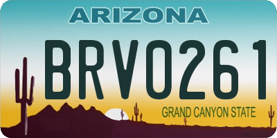 AZ license plate BRV0261