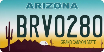 AZ license plate BRV0280