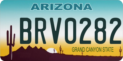 AZ license plate BRV0282