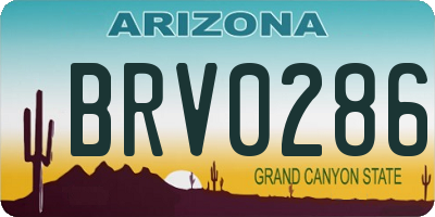 AZ license plate BRV0286