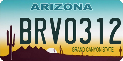 AZ license plate BRV0312