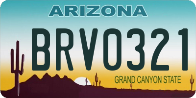 AZ license plate BRV0321