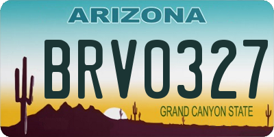 AZ license plate BRV0327