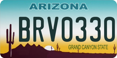 AZ license plate BRV0330