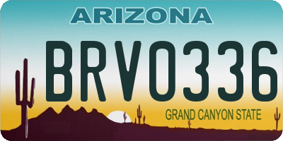 AZ license plate BRV0336