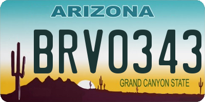 AZ license plate BRV0343