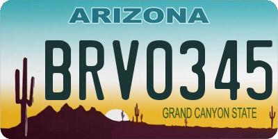 AZ license plate BRV0345