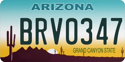 AZ license plate BRV0347
