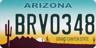 AZ license plate BRV0348