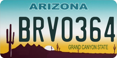 AZ license plate BRV0364