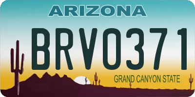 AZ license plate BRV0371
