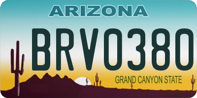 AZ license plate BRV0380