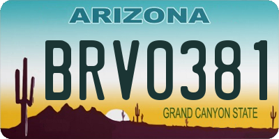 AZ license plate BRV0381