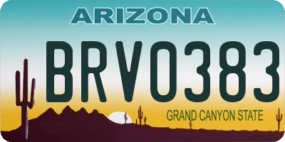 AZ license plate BRV0383
