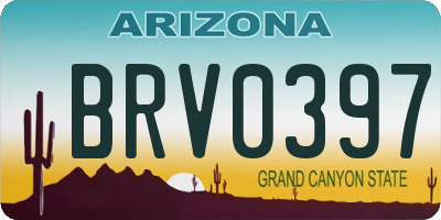 AZ license plate BRV0397