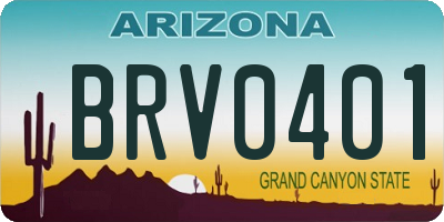 AZ license plate BRV0401