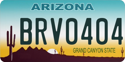 AZ license plate BRV0404