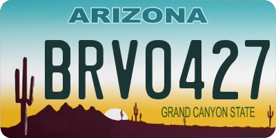 AZ license plate BRV0427