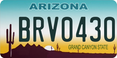 AZ license plate BRV0430