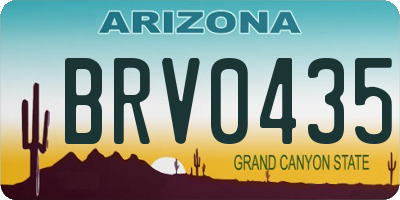 AZ license plate BRV0435