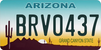 AZ license plate BRV0437