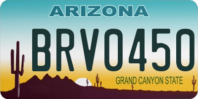 AZ license plate BRV0450