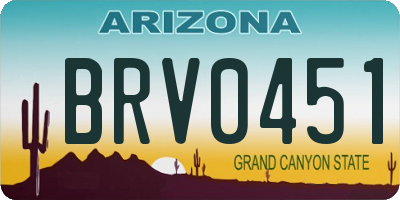 AZ license plate BRV0451