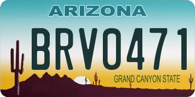 AZ license plate BRV0471