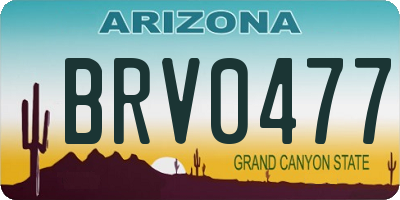 AZ license plate BRV0477