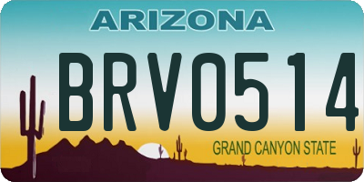 AZ license plate BRV0514