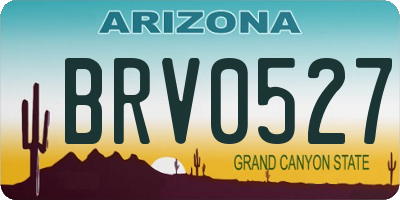 AZ license plate BRV0527