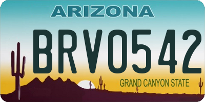 AZ license plate BRV0542