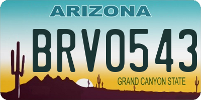 AZ license plate BRV0543