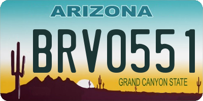AZ license plate BRV0551