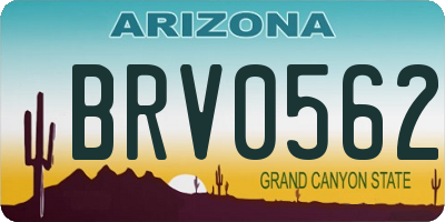 AZ license plate BRV0562