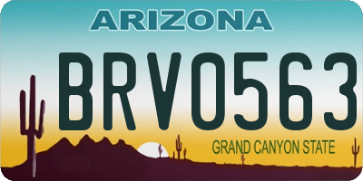 AZ license plate BRV0563